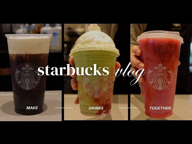 make drinks at starbucks! starbucks barista vlog