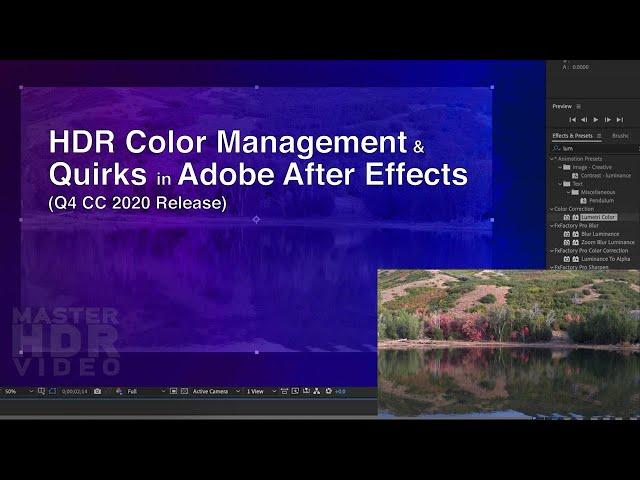 HDR Color Management & Quirks in Adobe After Effects CC 2020 (DEMO)