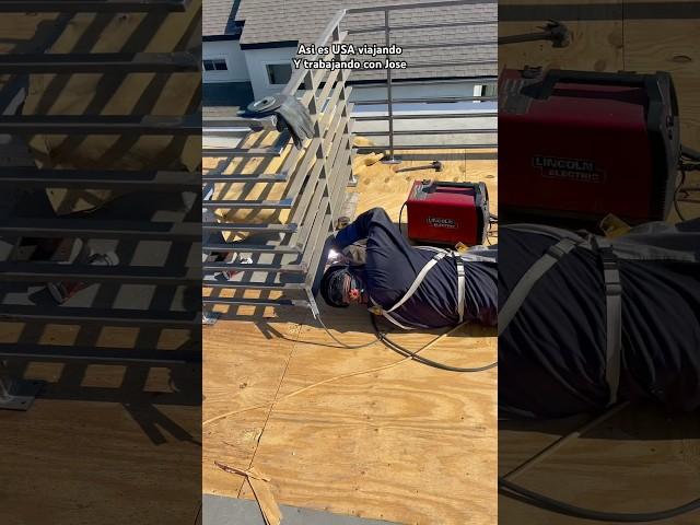 #construction work,welding and installing back the security rails #losangeles #california .