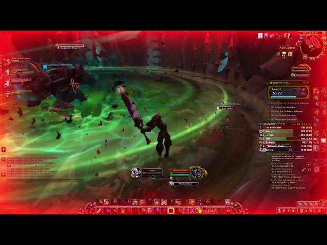 WoW Shadowlands 9.0.2 arms warrior pve Theater of Pain Mythic +7 5