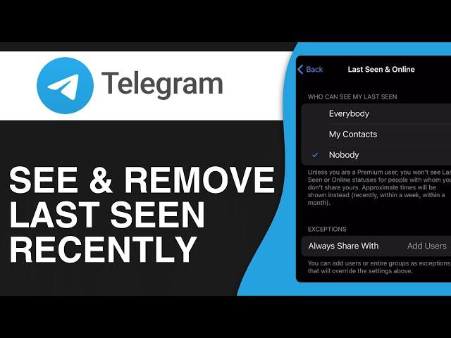 How To See & Remove Last Seen Recently In Telegram (2024)