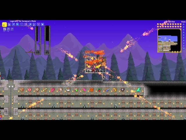 Terraria: tests in preparation for Frost Moon Horseman's Blade farm