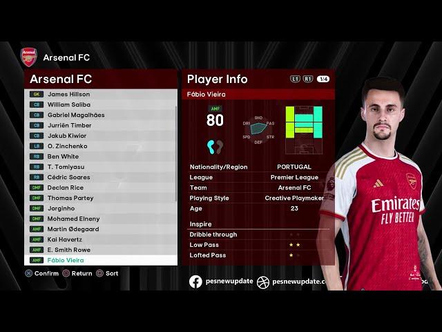 [Download] Arsenal Update Facepack || PES 2021 & Smoke Patch Football Life 2024