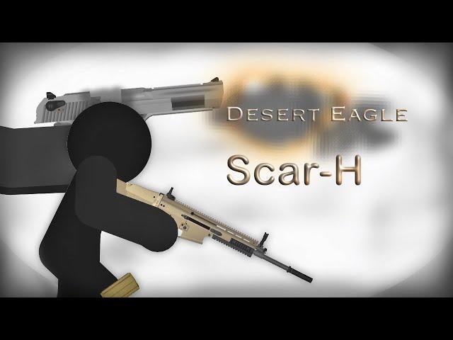 Desert Eagle, Scar-H | animation  #sticknodes