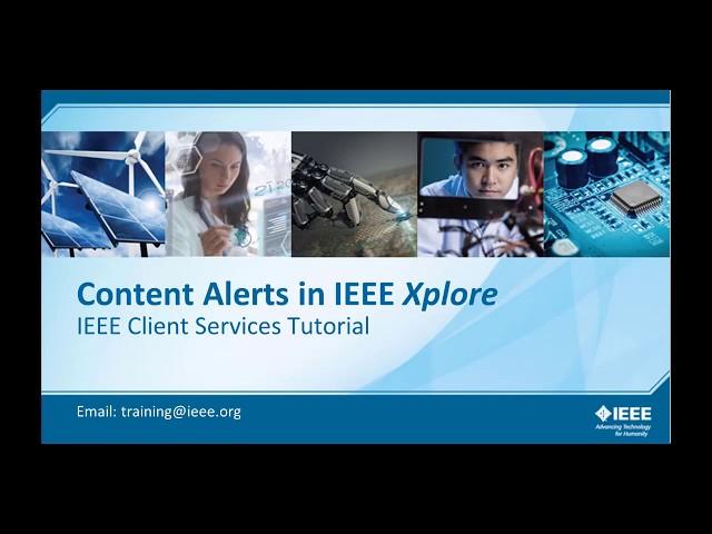 Content Alerts in IEEE Xplore