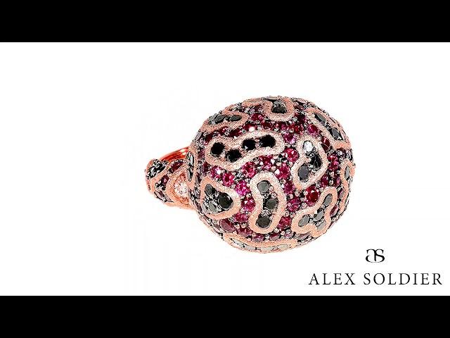 Alex Soldier Gold Fine Lace Ring with Rubies & Diamonds ️️