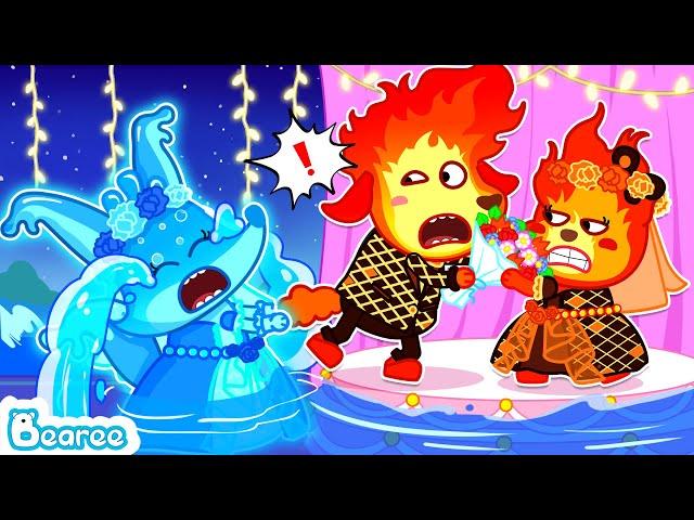 Water Bride Wanna Steal Fire Bride's Groom | Fire vs Water Bride | Kids Cartoon | Bearee Kids Show