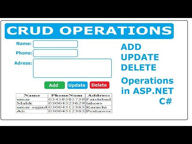 CRUD application in ASP.Net C# using SQL server