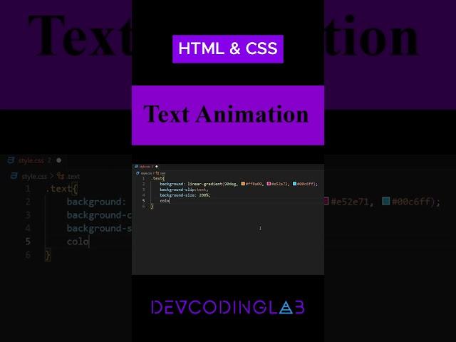 Text animation with HTML& CSS