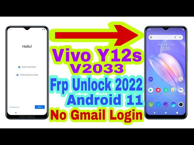 Vivo Y12s (V2033) Android 11 Frp Bypass Without Pc |New Trick 2022| Bypass Google Lock 100% Working