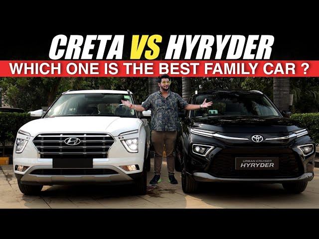 Toyota Hyryder vs Hyundai Creta - Which one is the Best Family Car | Detailed Comparison