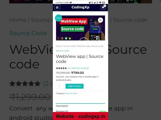 Convert your website to an app | source code #shorts #androidstudiosourcecode