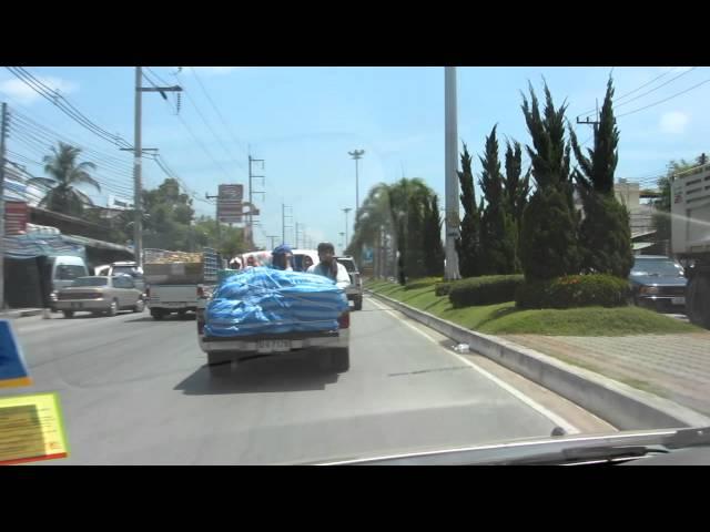 Army Controlled Yala town centre Southern Thailand from the passenger seat - 720p HD