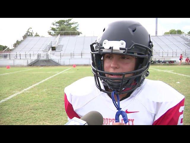 Student at Cooper City high makes history as first female football player