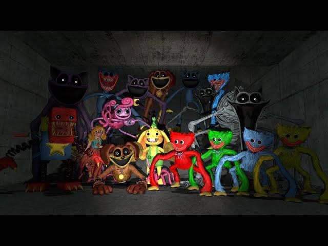 All Monsters from Poppy Playtime Chased in an Abandoned Mall Parking | Garry's Mod