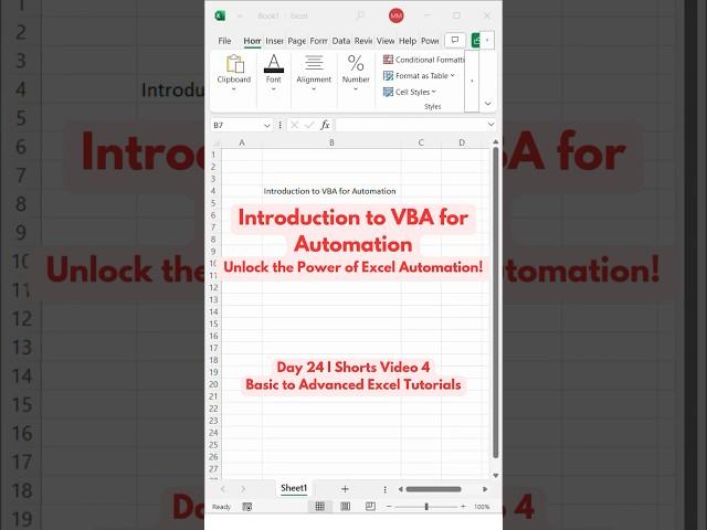 Automate Excel Like a Pro with VBA! Excel Tutorial Day 24, Video 4 #excel #shorts #ytshorts #ytviral