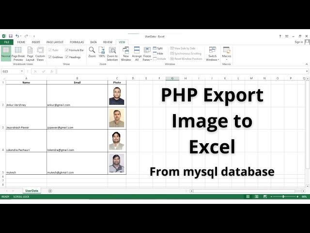 Php Export Image into Excel from database | Hindi