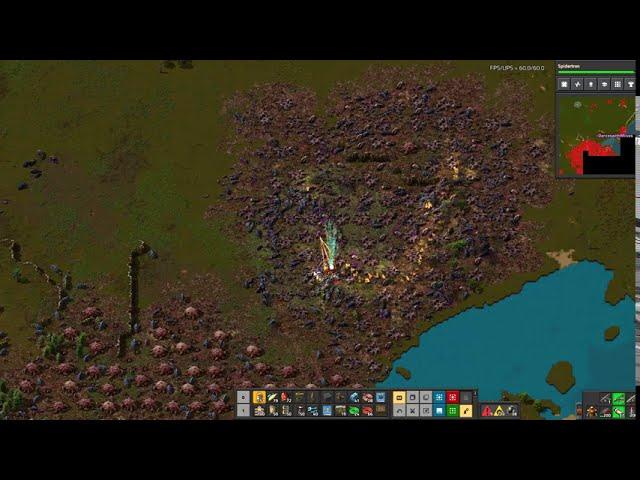 Factorio combat on foot at .91 evolution