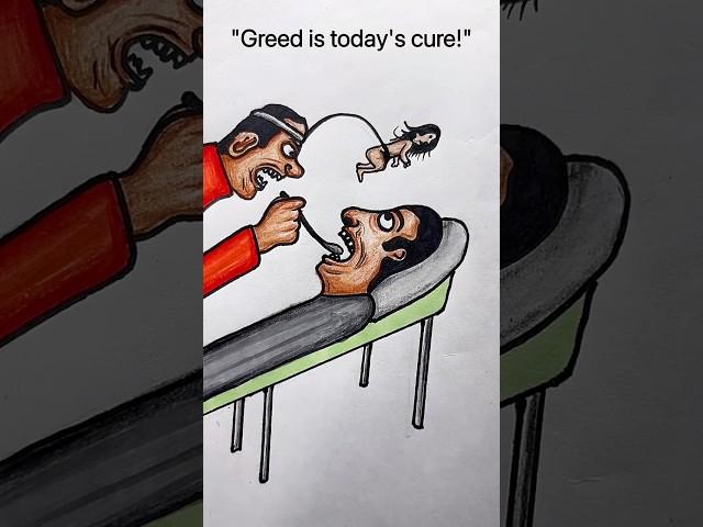 “Psychology of Greed: The Mouth Opens Only When Tempted” #shortsfeed #shorts #art #drawing