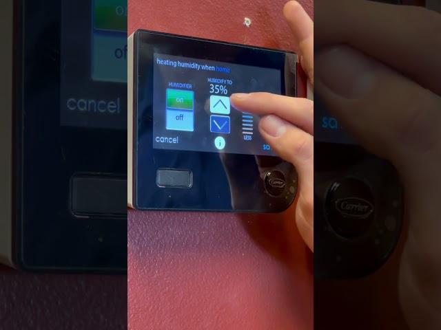 Set up your Humidifier on your Carrier Infinity smart stat