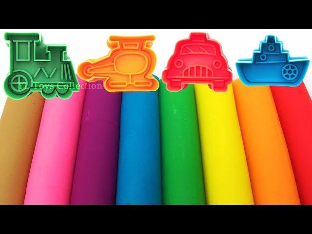 Learn Colors with 8 Color Play Doh Modelling Clay with Transport Molds Surprise Toys Yowie