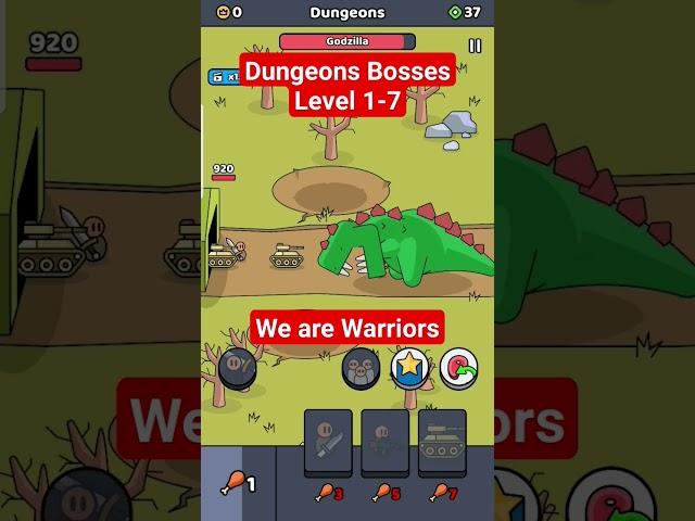 We are warriors Dungeons Bosses Level 1-7 #wearewarriors #shorts