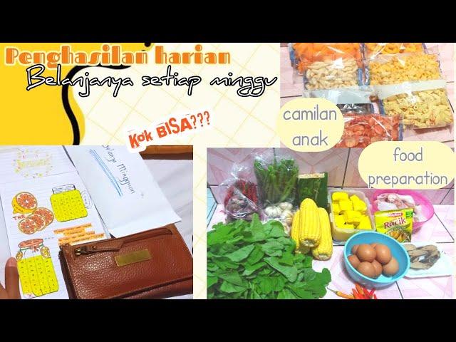 Belanja mingguan || pendapatan harian || cara mengatur uang belanja