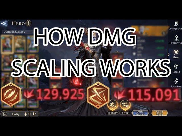 DMG SCALING explaining INCREASE THE DMG OF ALL YOUR HEROES SIMPLE!! Watcher of Realms