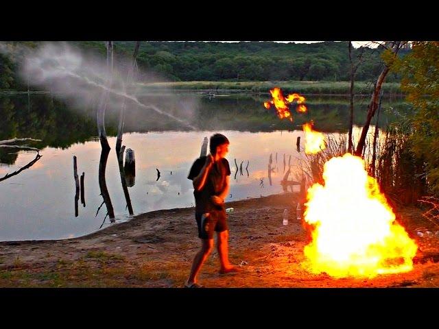 FIRE-BREATHING COLA ! Fiery Coca-Cola rocket filled with gas