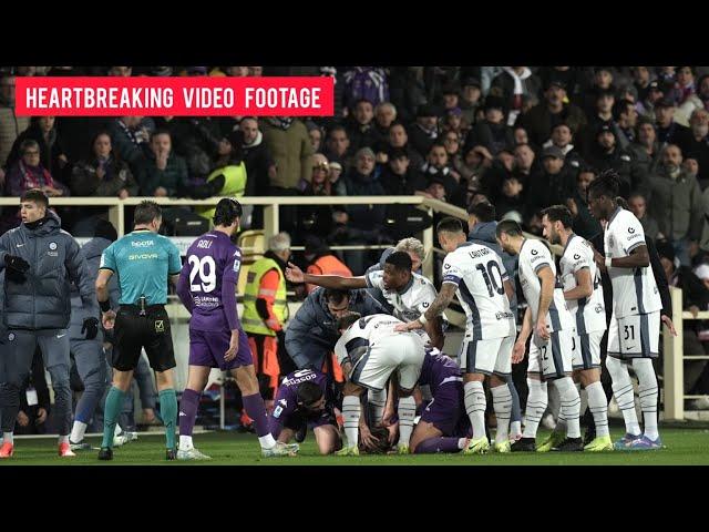 Riprese video del crollo di Edoardo Bove in campo durante Fiorentina vs Inter! Aggiornamento Edoardo