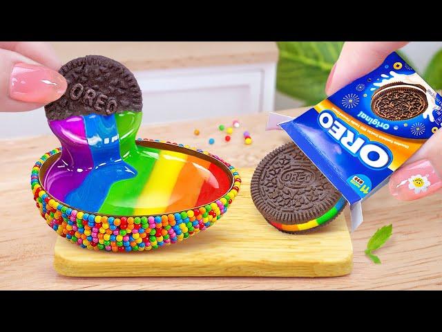 Rainbow OREO Cake Recipe  Amazing Miniature OREO Chocolate Cake Decorating Hacks Mini Cakes