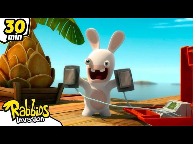 The Rabbids invade the beach!  RABBIDS INVASION | 30 Min New compilation | Cartoon for kids