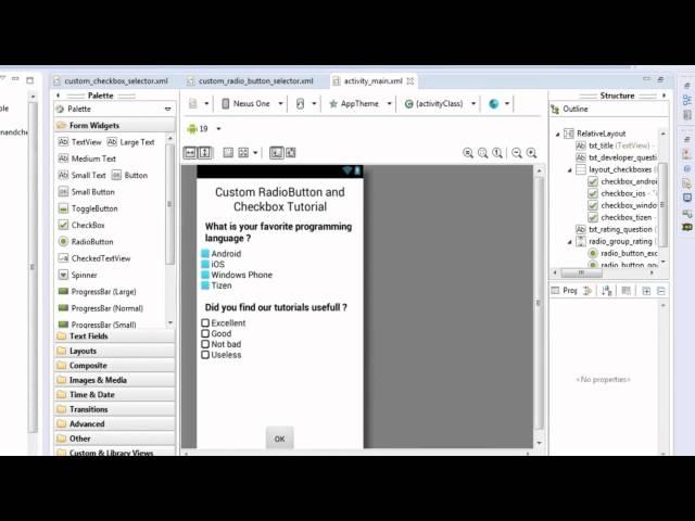 Android Tutorial : Custom RadioButton And CheckBox