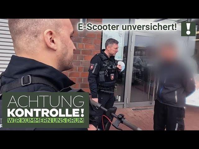 STRAFTAT!  Fahrt mit unversichertem E-Scooter wird TEUER! | Achtung Kontrolle