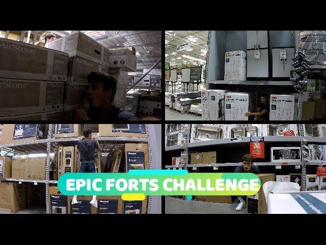 BUILDING 5 FORTS IN 1 STORE (EPIC FORT CHALLENGE IN LOWE'S)