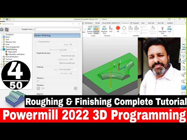 Delcam Powermill 2022 Roughing & Finishing tutorial | Powermill 2022 3d Programming Tutorial