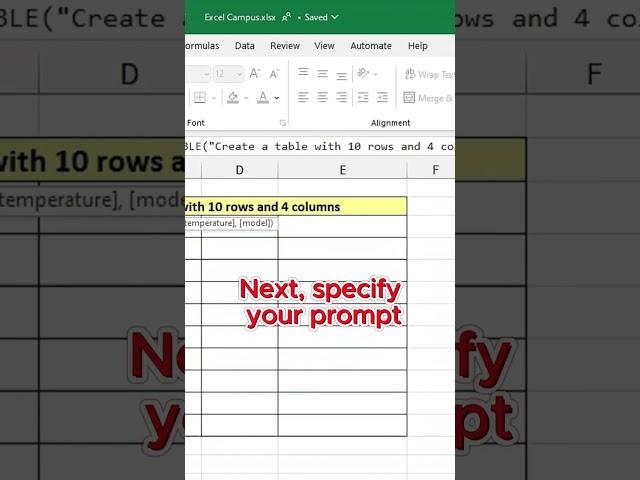 ChatGPT for Excel: AI Tables in Microsoft Excel