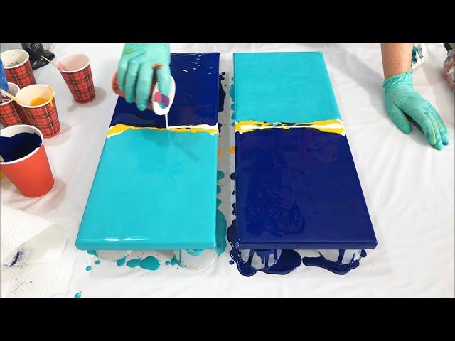 #215 Color split Dutch pour only paint and water. Acrylic pouring fluid art full tutorial.