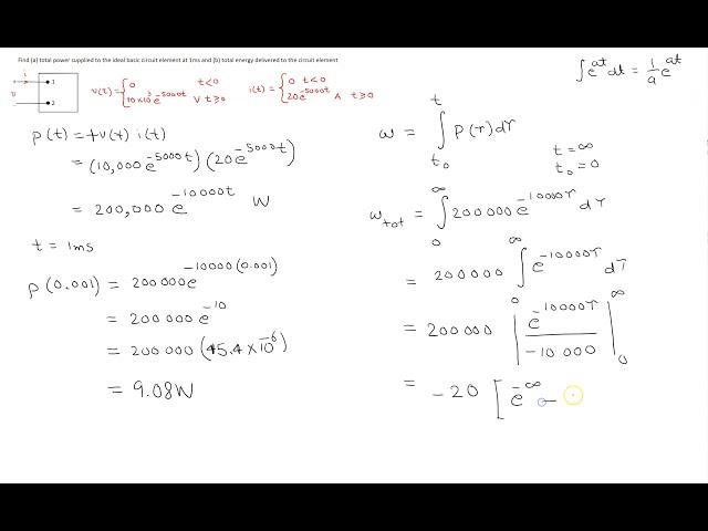 Ideal basic circuit element - Example 4 Power and Energy (Easy Example)