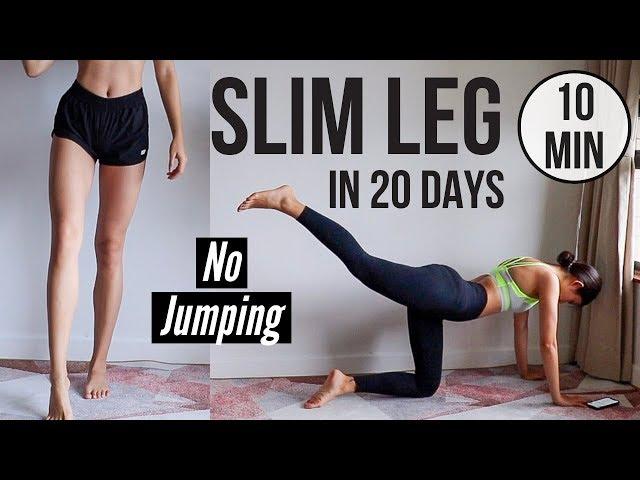 SLIM LEGS IN 20 DAYS! 10 min No Jumping Quiet Home Workout ~ Emi