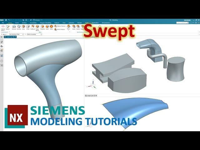 Siemens NX Modeling Tutorials #24 | How to use Swept command (NX 1953 series)