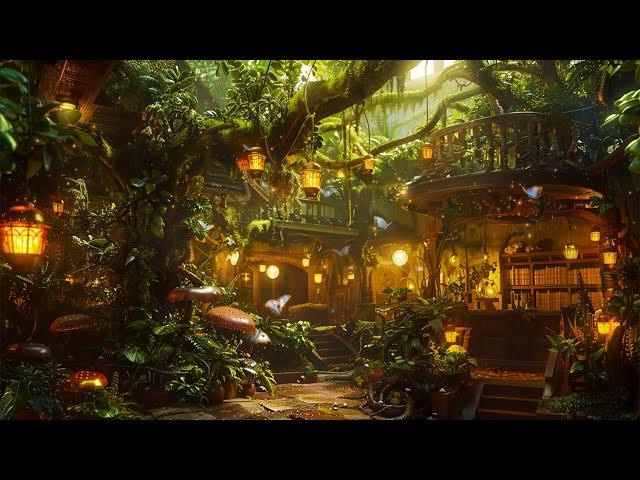 Mystery Library Plant Shop Ambience  Enchanting Fairy Music & Nature | Helps you Relax, Rest, Study