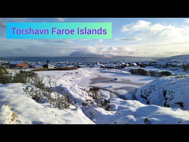 Torshavn Faroe Islands / sunny  winter walking day in the capital