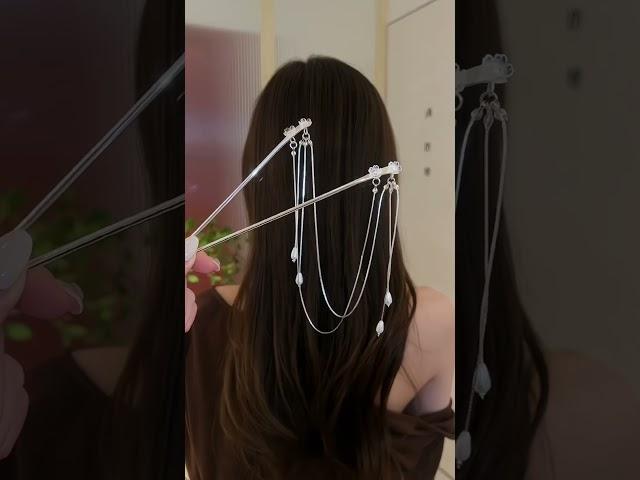 Double Strand Metal Hairpin #hair #fashion #ootd #hairstyle #hairpin #beautiful #hairclip #jewelry