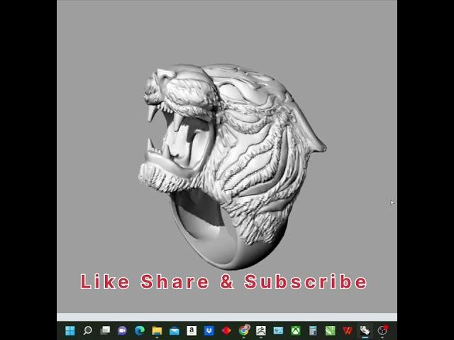 Tiger Ring Made In Zbrush || #shorts #youtubeshorts #viralshorts #viral #viralvideo