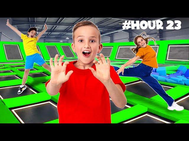 Vlad's Birthday in Extreme TRAMPOLINE PARK | 24 HOUR CHALLENGE