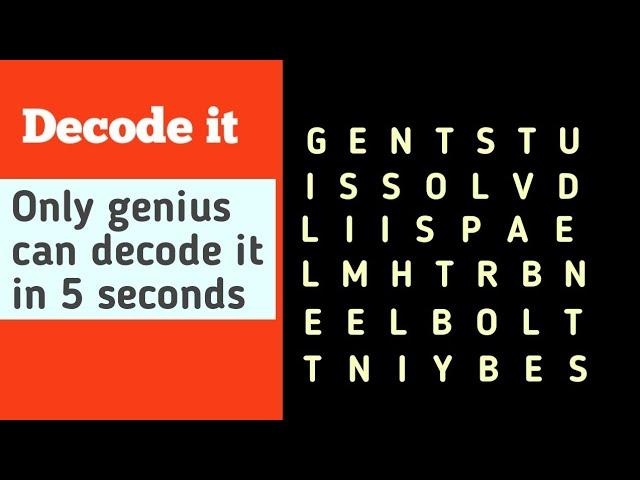 Only genius can decode this code in 5 seconds