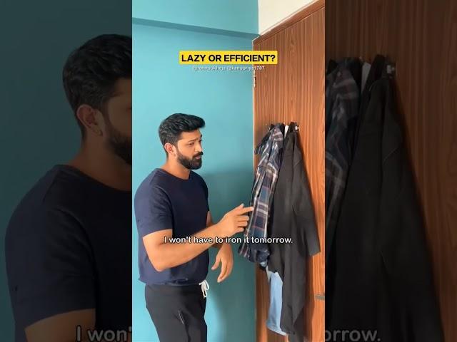 Lazy or efficient? | Rohit & Kanupriya #couple #funny #reels #shorts #comedy #rohitandkanu