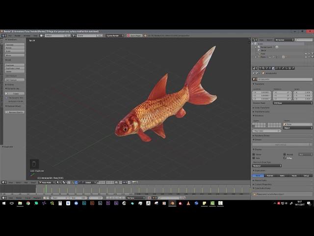 Blender2 79 Fish swim with new Surface Deform Modifier