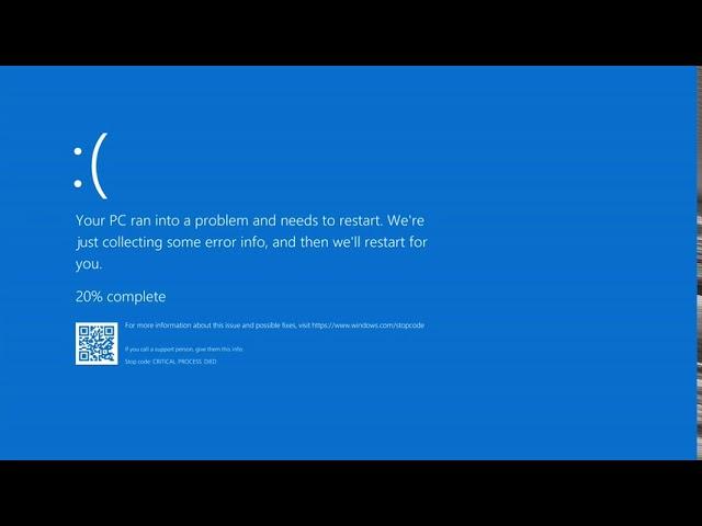 Blue screen of death window10 (fake) for 10 hours